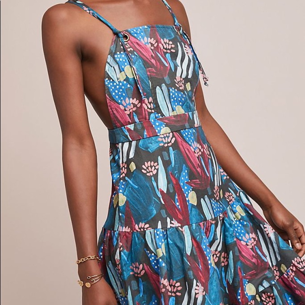 Anthropologie Tiered Mosaic Dress M